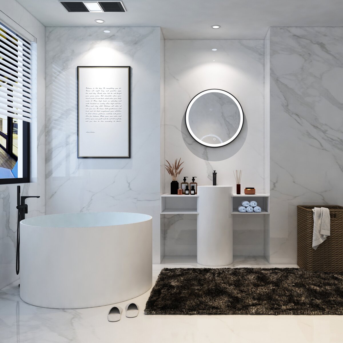 Pedestal Sink With Counter (1) Pedestal Sink With Counter (1)