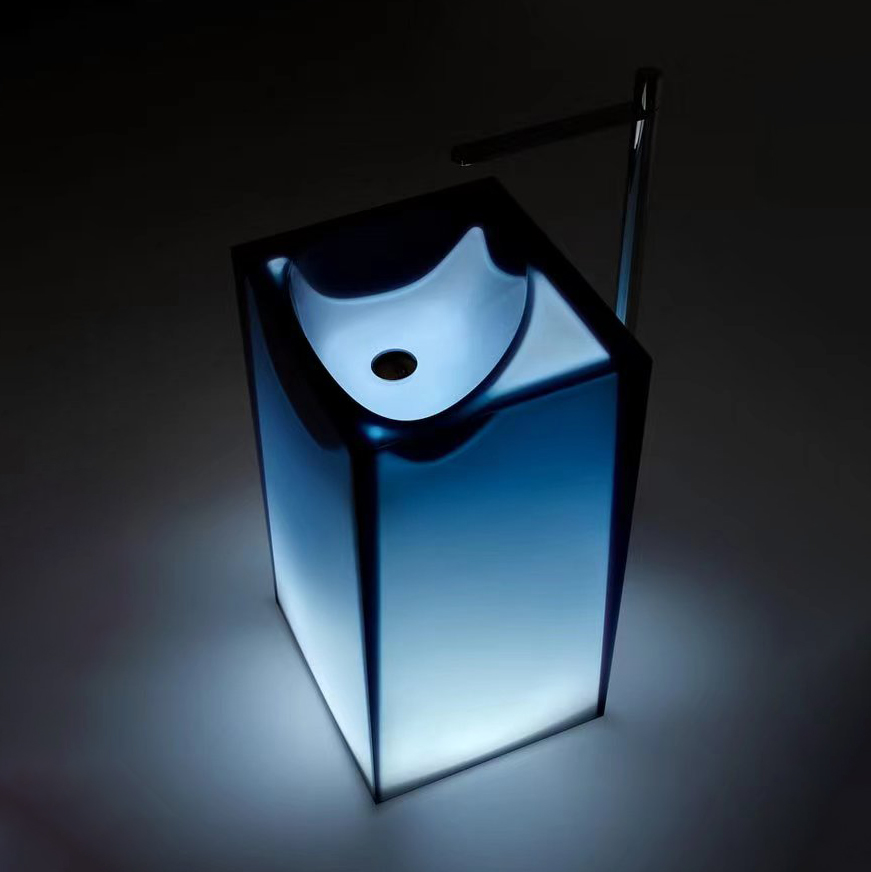 Transparent Resin Pedestal Sink (2) Transparent Resin Pedestal Sink (2)