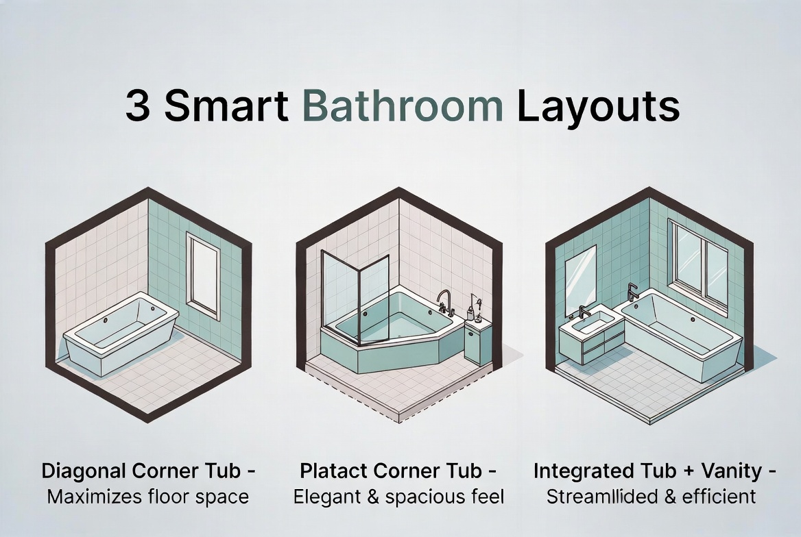 Corner Bathtub Layout Comparison Corner Bathtub Layout Comparison