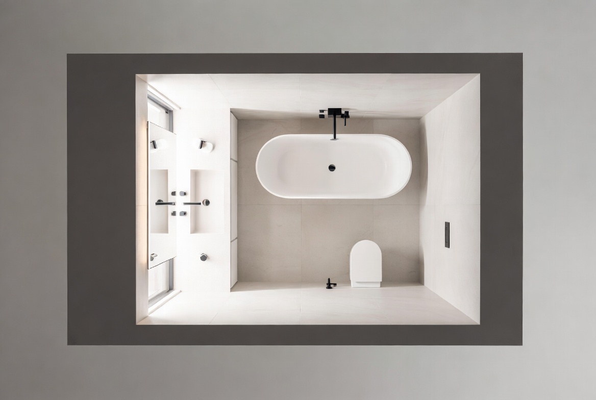 Small Bathroom Narrow Tub Layout Small Bathroom Narrow Tub Layout