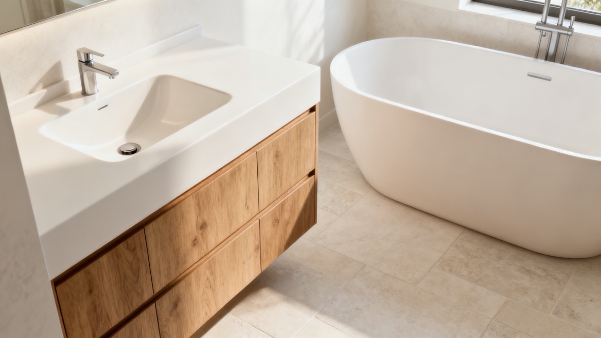 Warm White Basin And Bathtub Pairing Warm White Basin And Bathtub Pairing