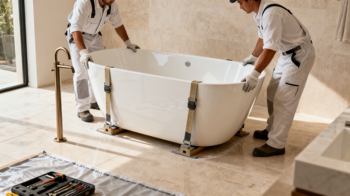 Luxury Freestanding Bathtub Installation Luxury Freestanding Bathtub Installation