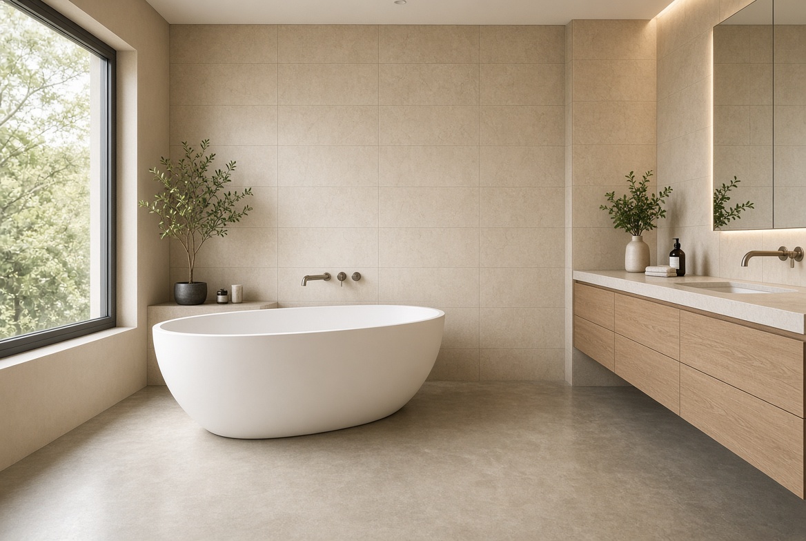 Compact Freestanding Bathtub In Modern Small Bathroom Compact Freestanding Bathtub In Modern Small Bathroom