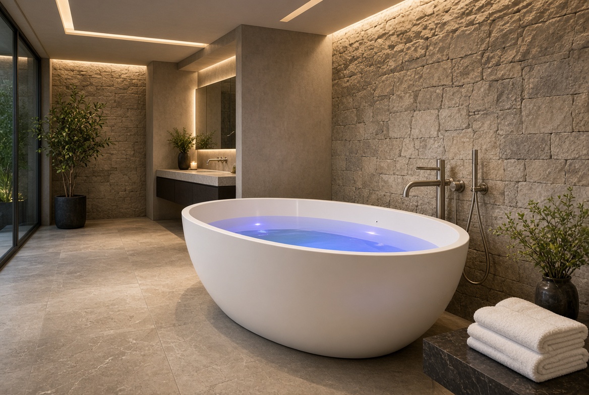 Luxury Chromotherapy Bathtub In Modern BathroomLuxury Chromotherapy Bathtub In Modern Bathroom Luxury Chromotherapy Bathtub In Modern BathroomLuxury Chromotherapy Bathtub In Modern Bathroom