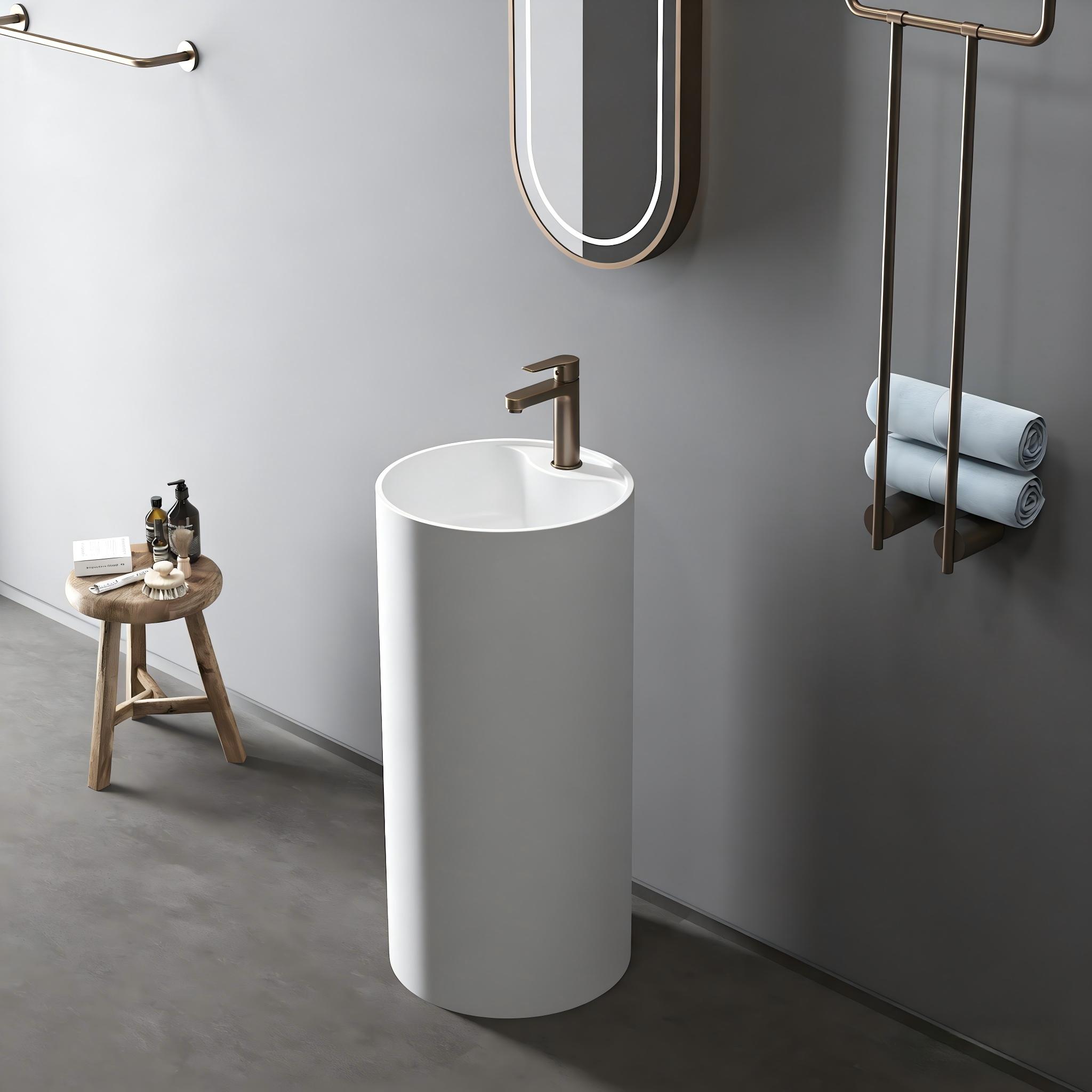 Lavabo tradizionale su piedistallo