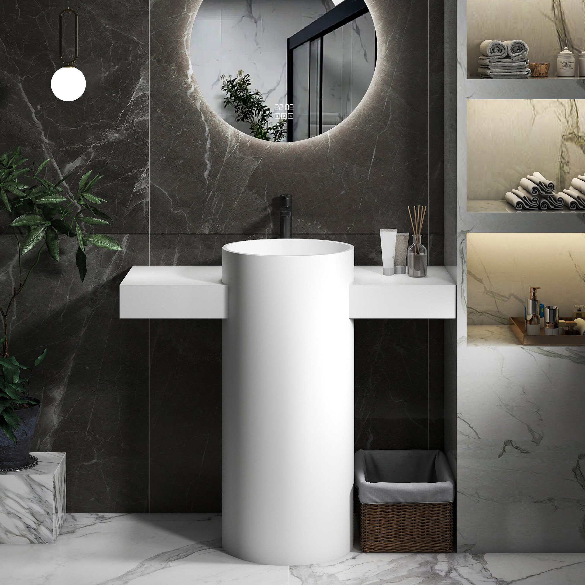 Pedestal Sink With Counter Space