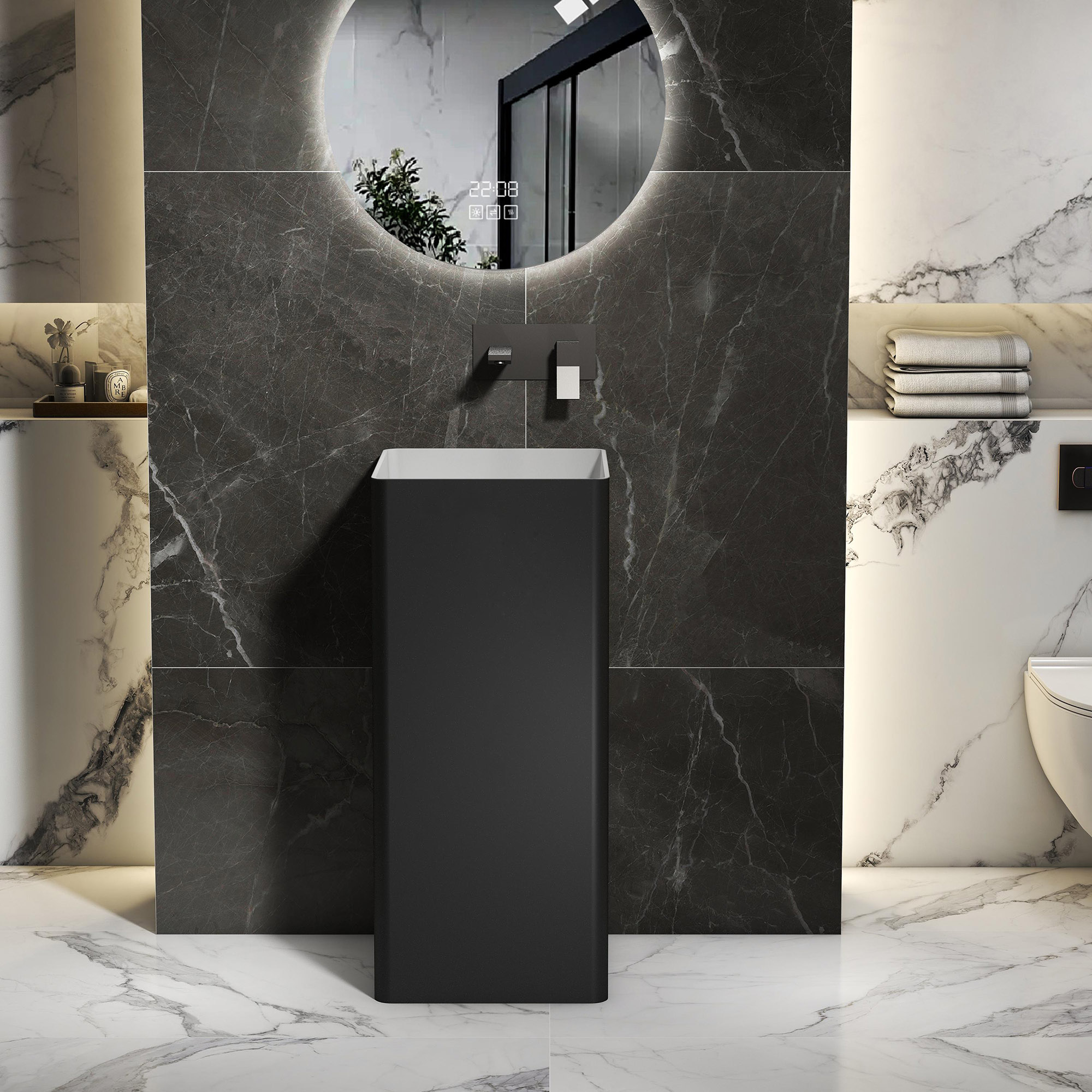 Square Sink And Pedestal