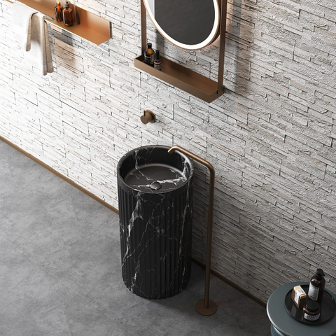 Black Marble Pedestal Sink