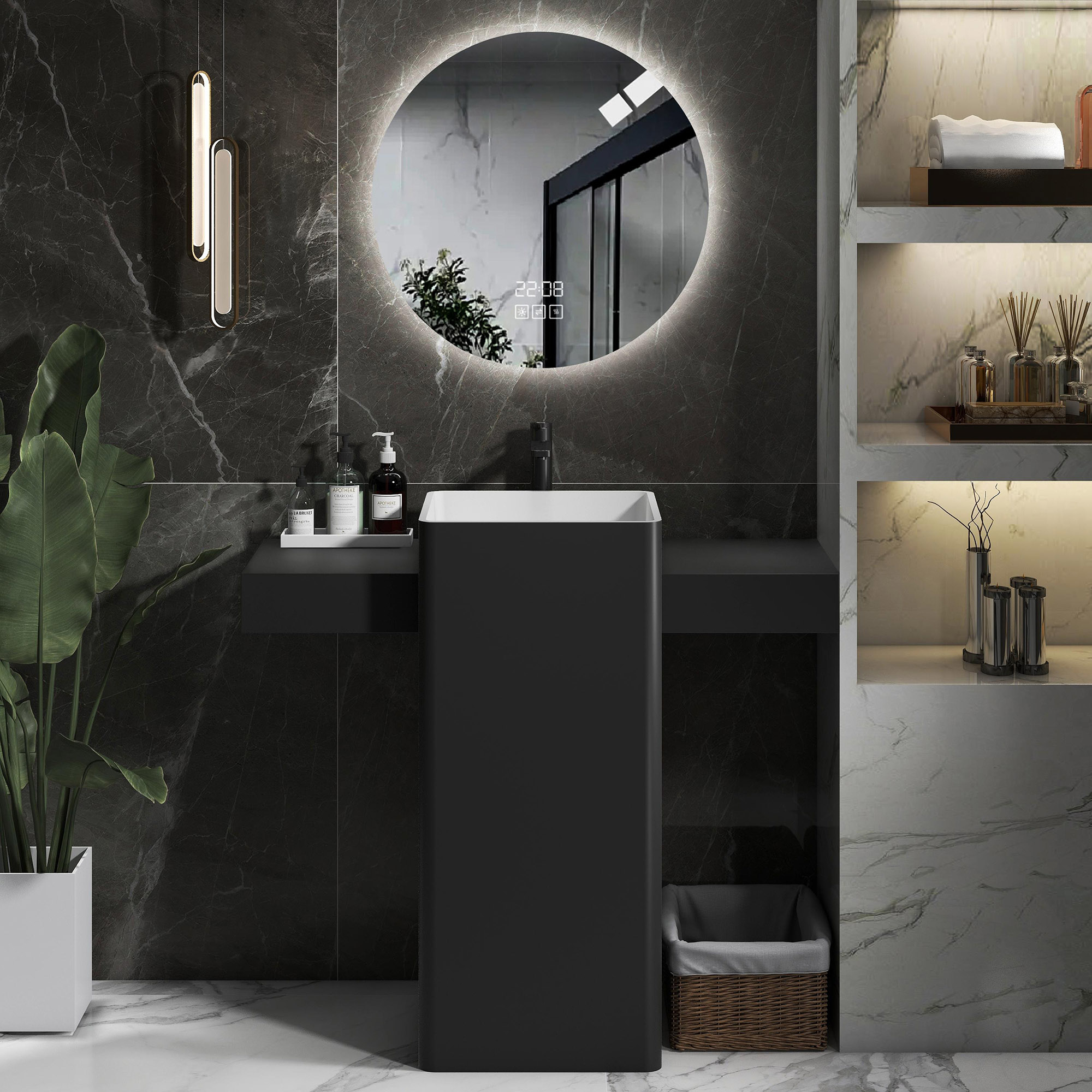 Bancada para pia com pedestal