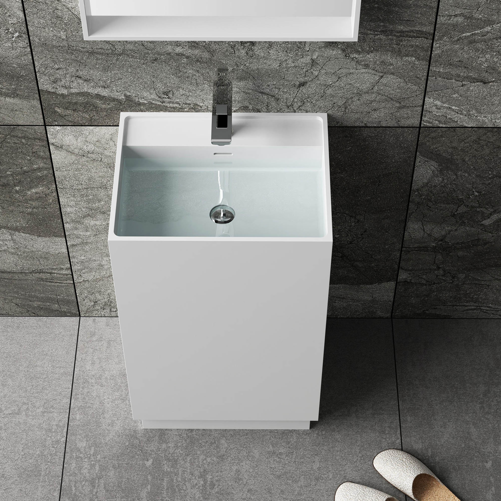 Pia grande com pedestal