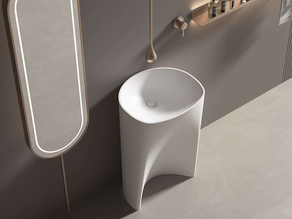 Solid Surface Pedestal Basin