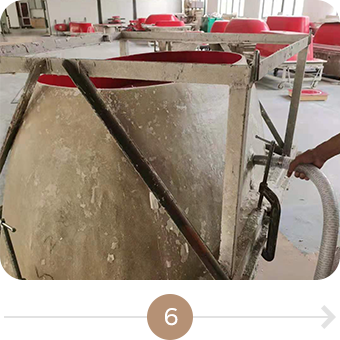 Casting the mixed materials to the moulds