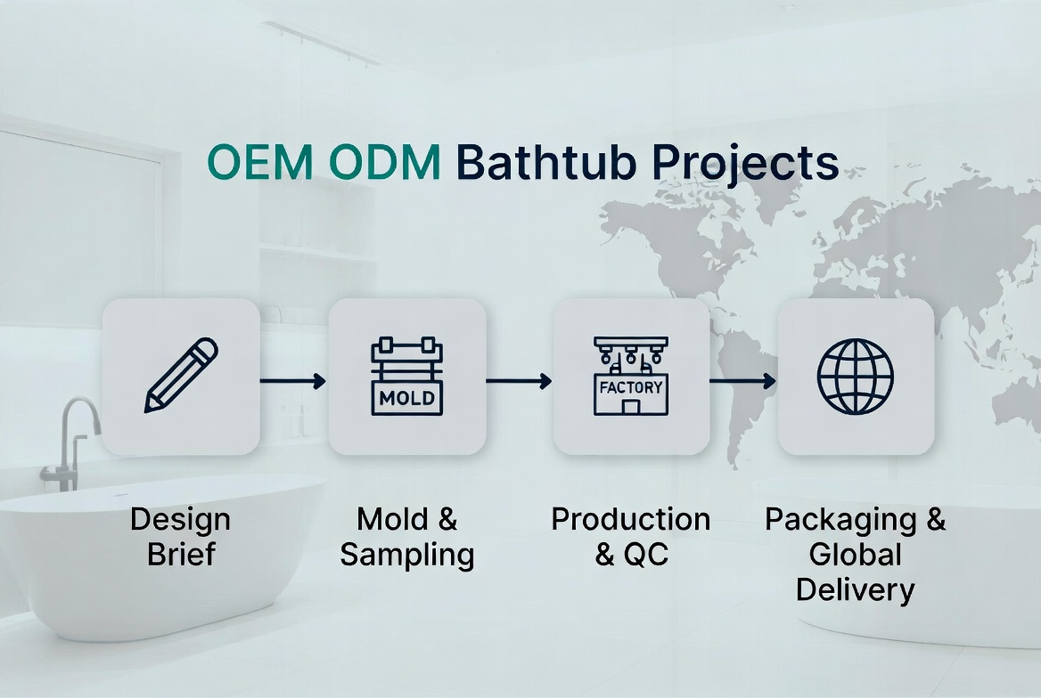 Hotel Bathtub OEM ODM Workflow Hotel Bathtub OEM ODM Workflow