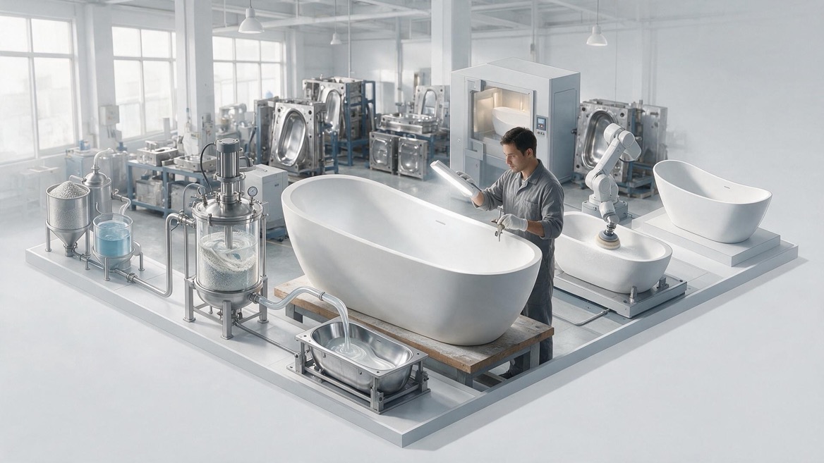 Artificial Stone Bathtub Manufacturing Process