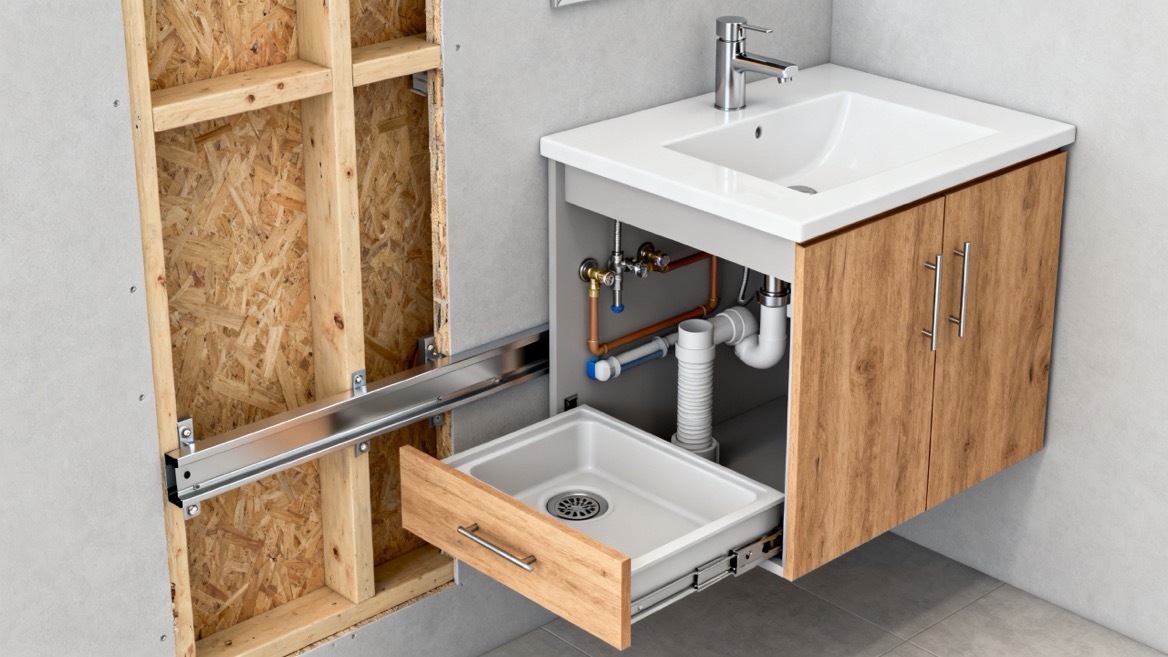 Floating Vanity Wall Support And Plumbing