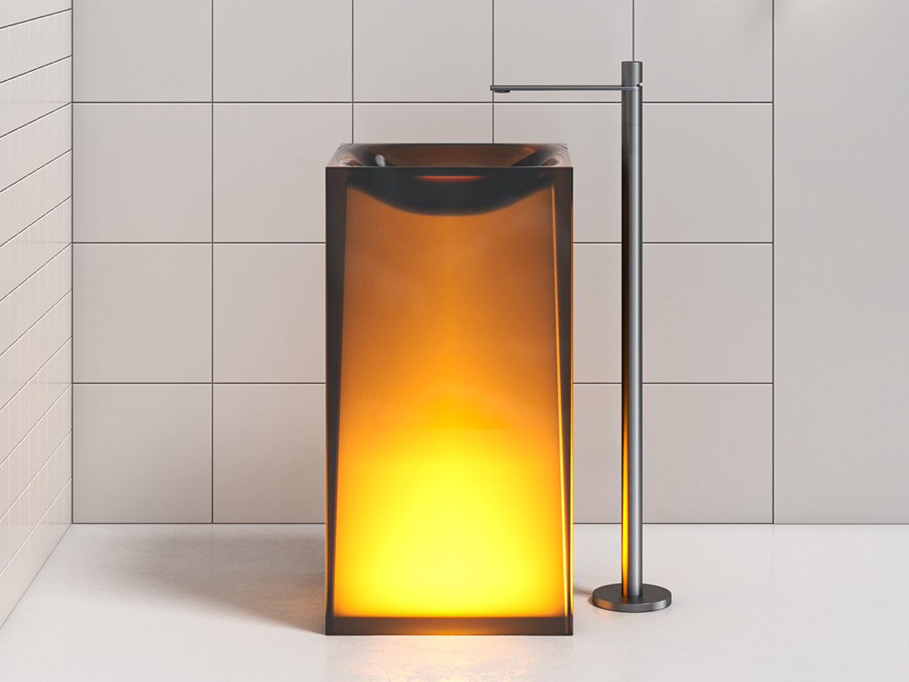 Transparent Resin Pedestal Basin