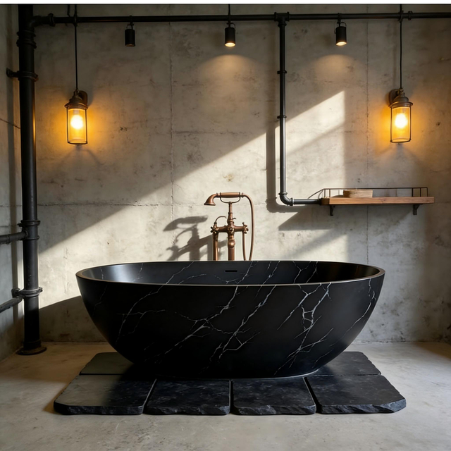 Black Marble Tub