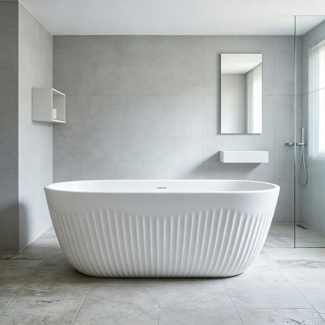 Stripe Acrylic Freestanding Bath