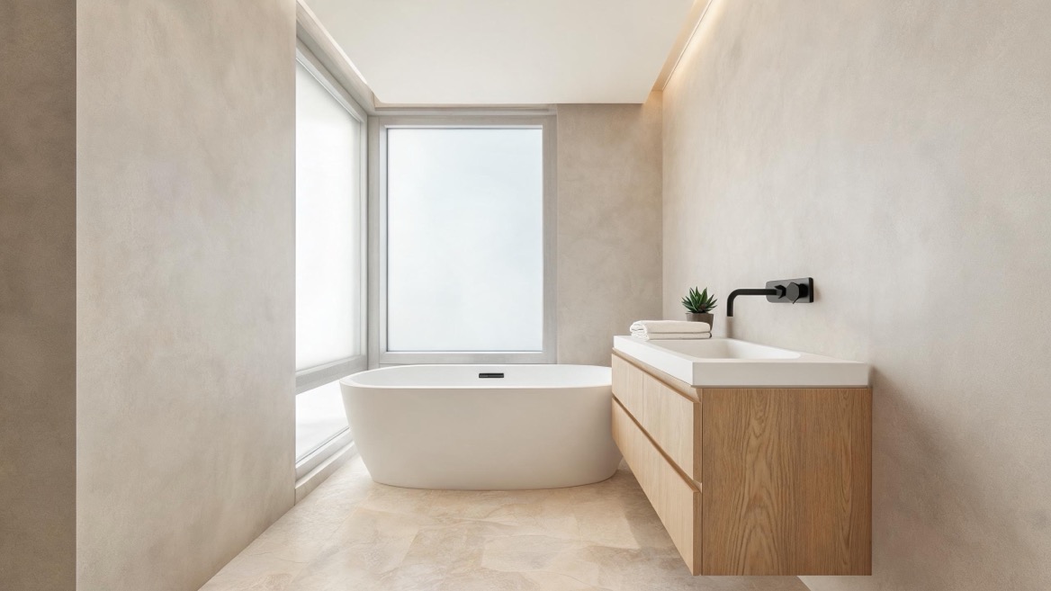 Compact Soaking Tub In Modern Small Bathroom Compact Soaking Tub In Modern Small Bathroom