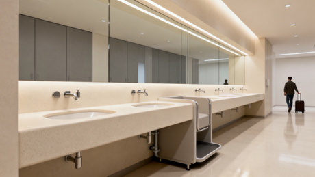 Modern Airport Restroom With Resin Stone Basins.jpg