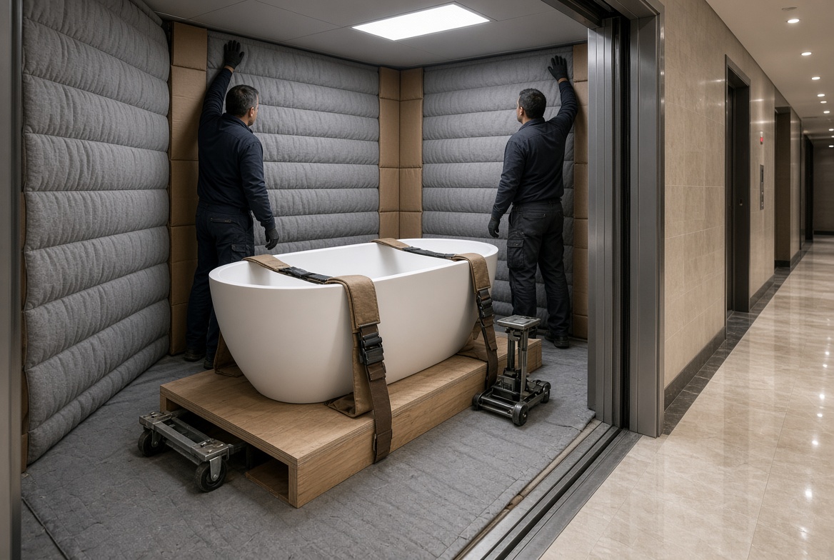 Freight Elevator Bathtub Transport Freight Elevator Bathtub Transport