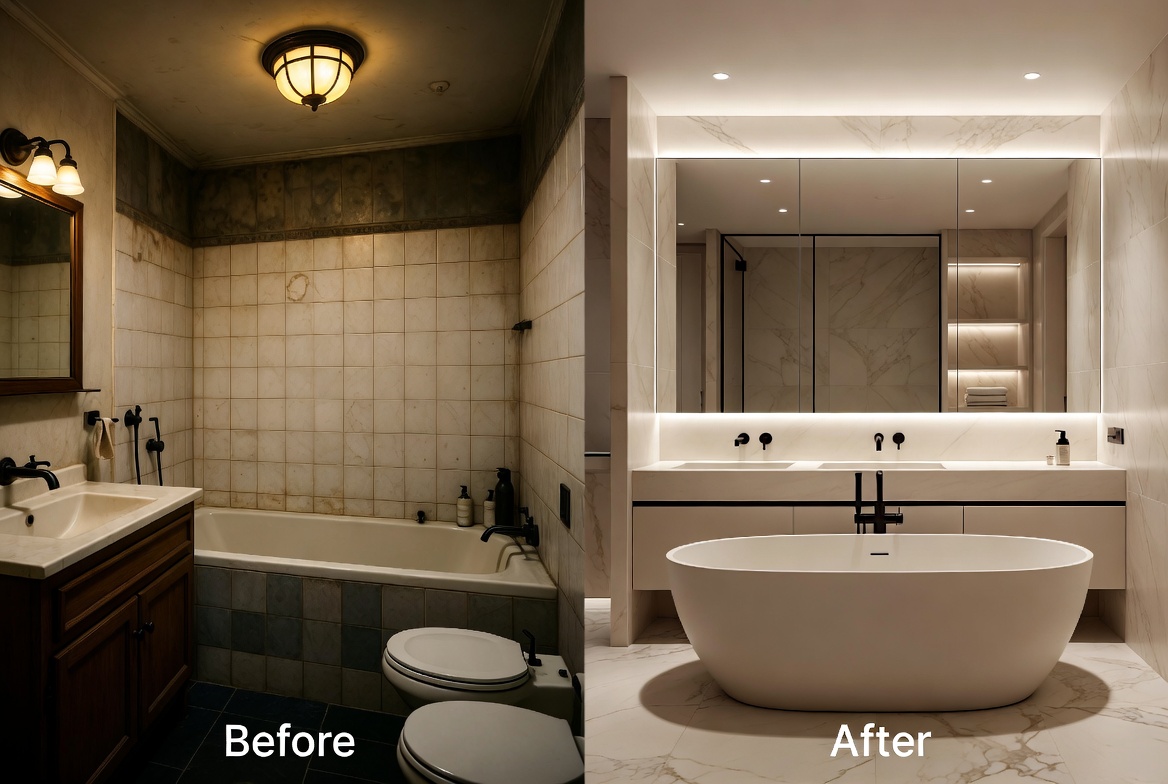 Before And After Budget Bathroom
