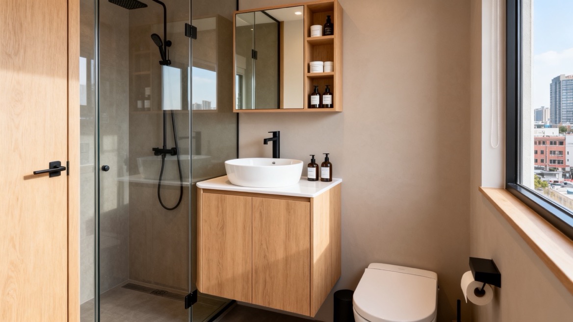 Micro Apartment Corner Vanity
