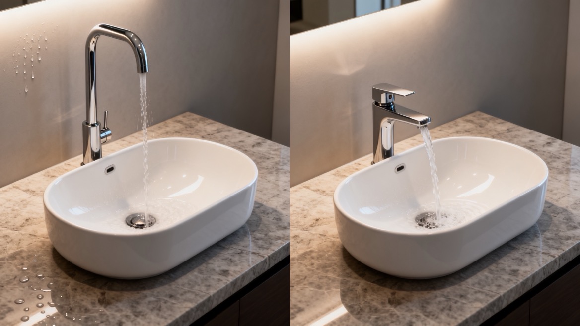 Vessel Basin Faucet Splash Comparison