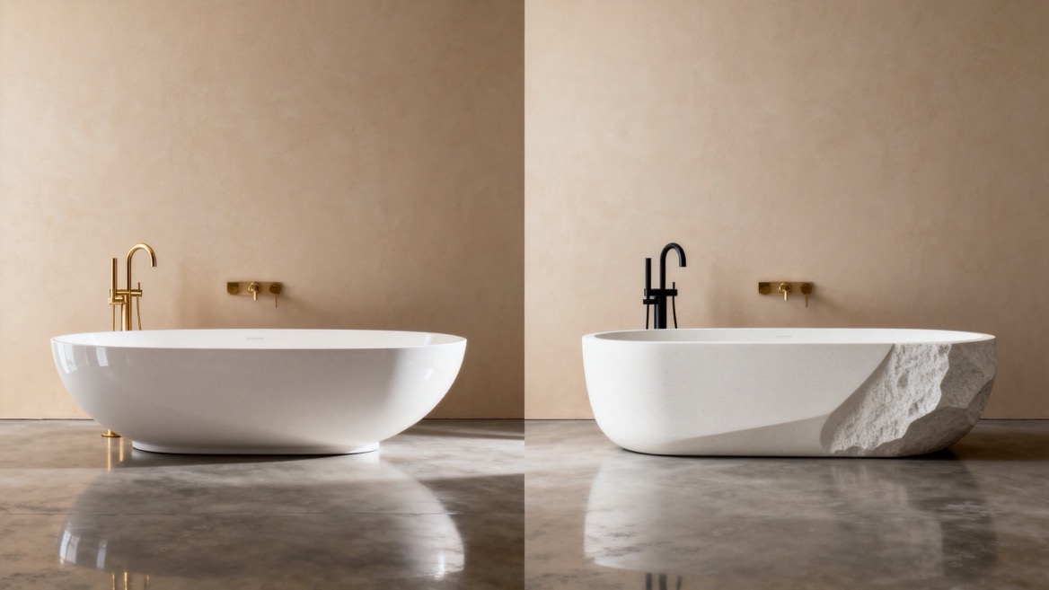 Acrylic And Solid Surface Bathtub Comparison