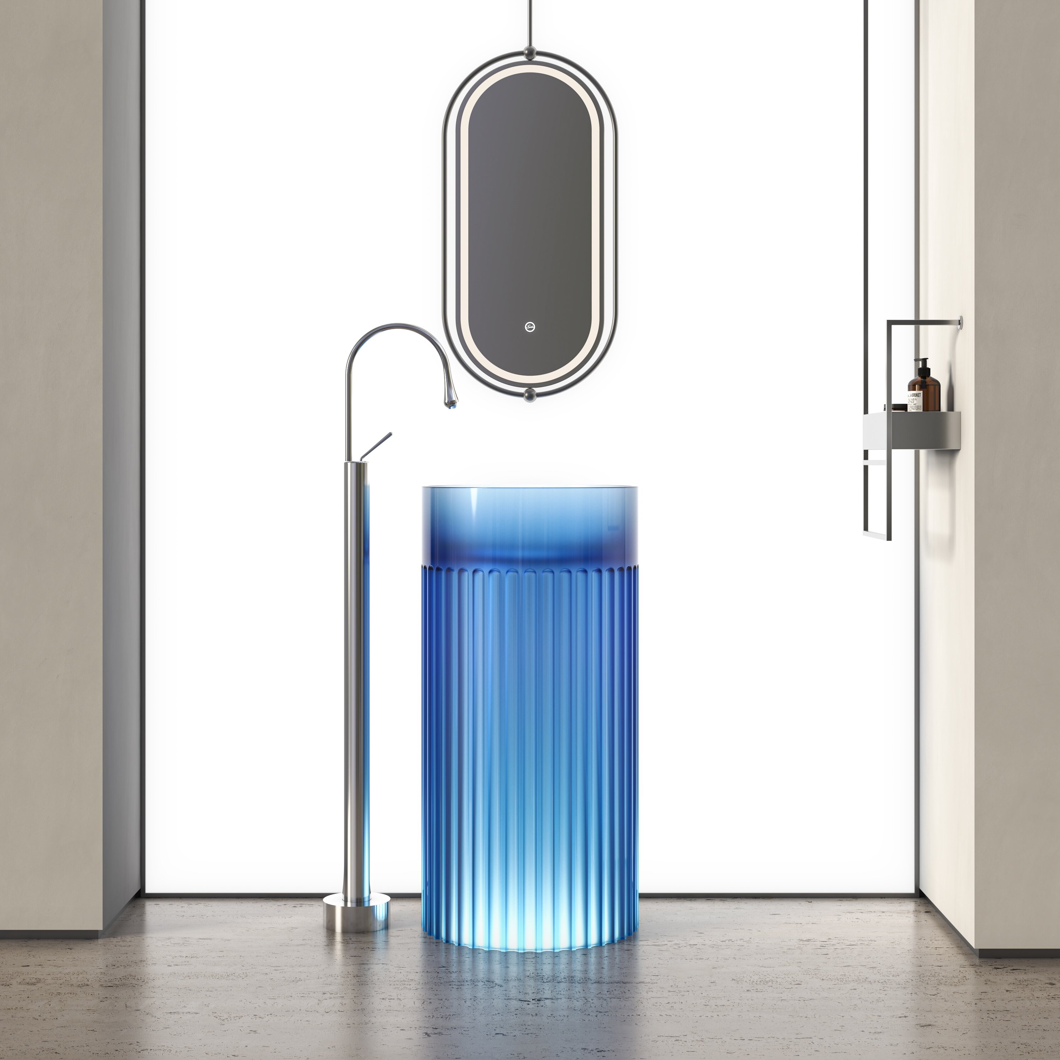 Pia com pedestal de banho