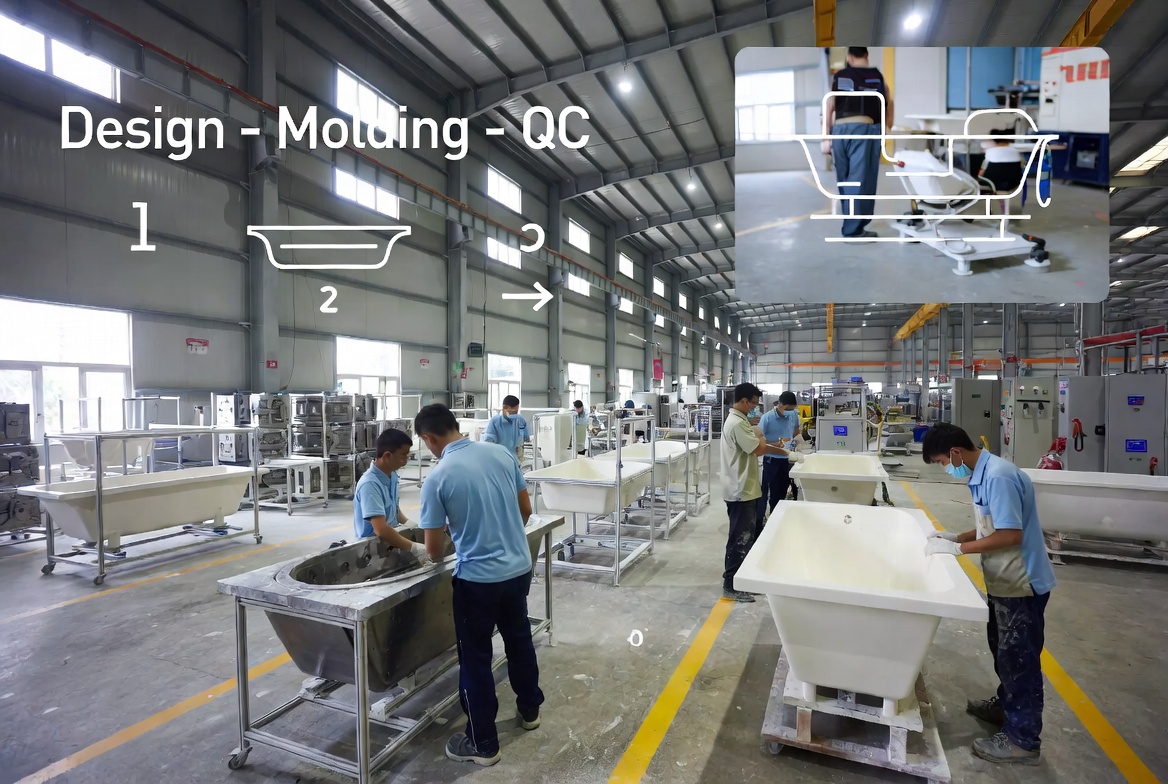 Resin Stone Bathtub Factory Quality Process