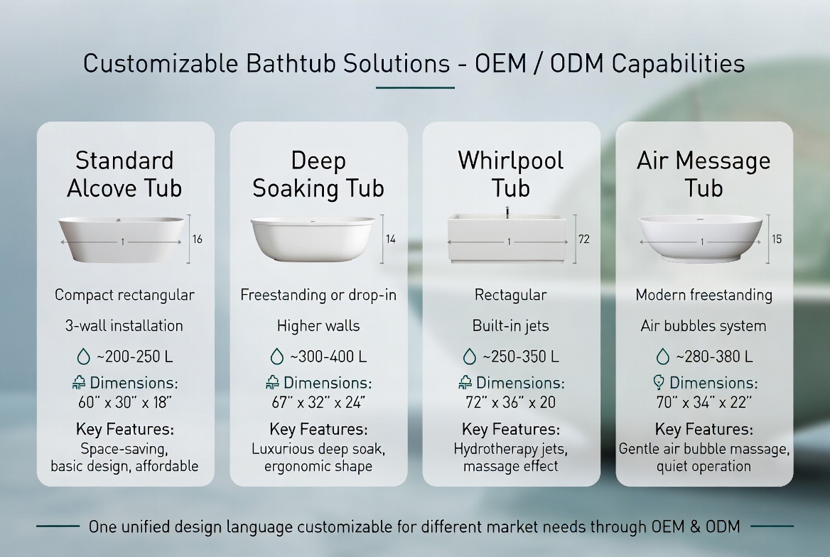 Bathtub Options For Different Markets