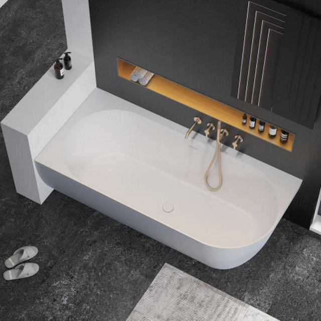 Corner Freestanding Solid Surface Bathtub