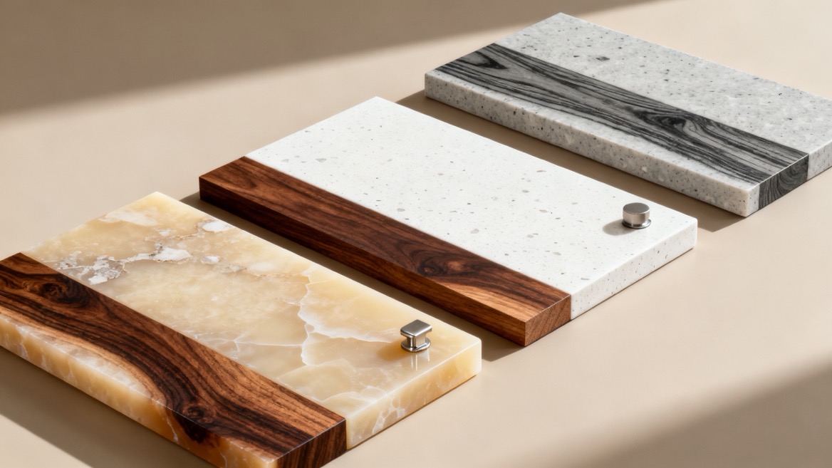 Resin Stone And Dark Wood Material Pairings Resin Stone And Dark Wood Material Pairings