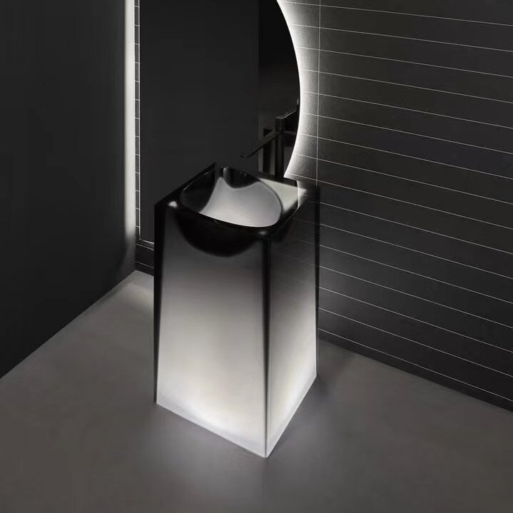 Transparent Resin Pedestal Sink