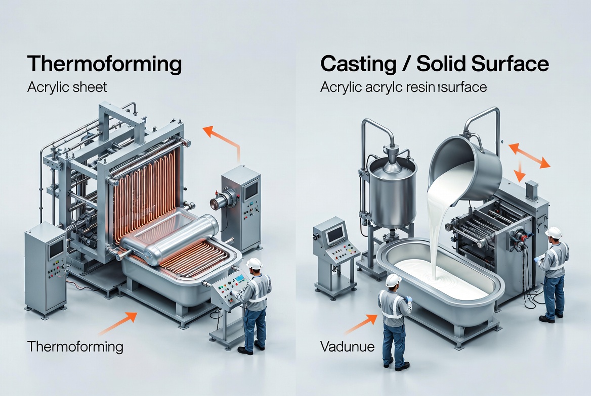 Bathtub Manufacturing Process Thermoforming And Casting Bathtub Manufacturing Process Thermoforming And Casting
