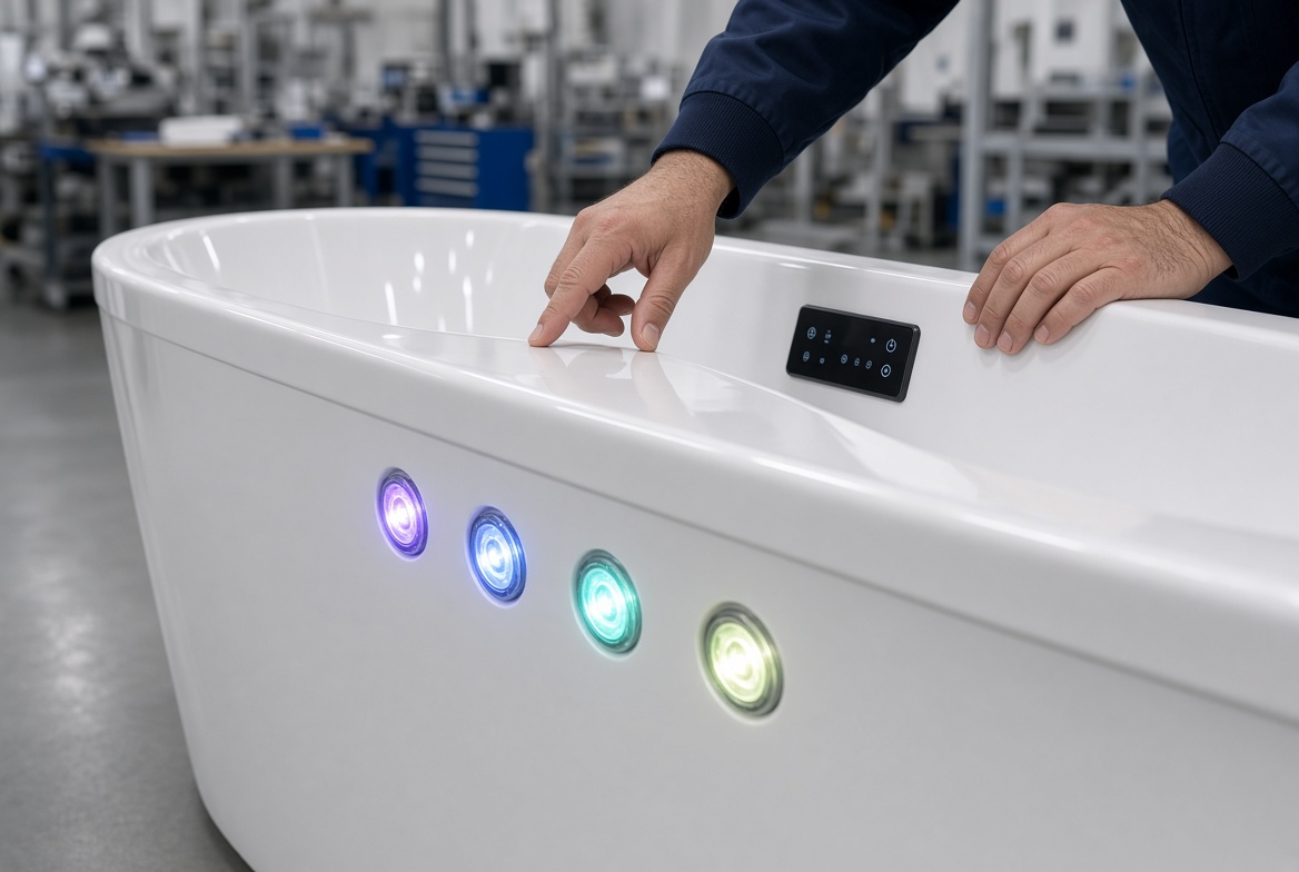 OEM Chromotherapy Bathtub Manufacturing Detail OEM Chromotherapy Bathtub Manufacturing Detail