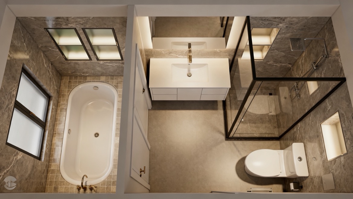 Small Bathroom Bathtub Layout Planning