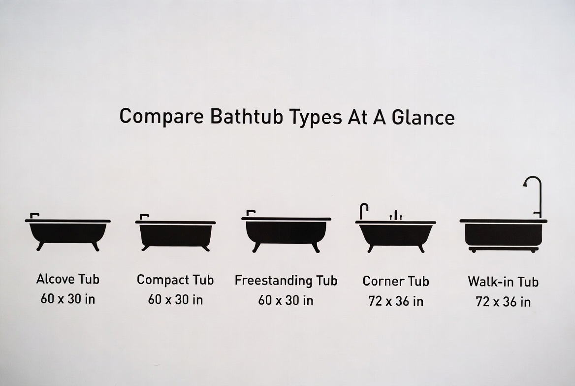 Bathtub Types Size Matrix Bathtub Types Size Matrix