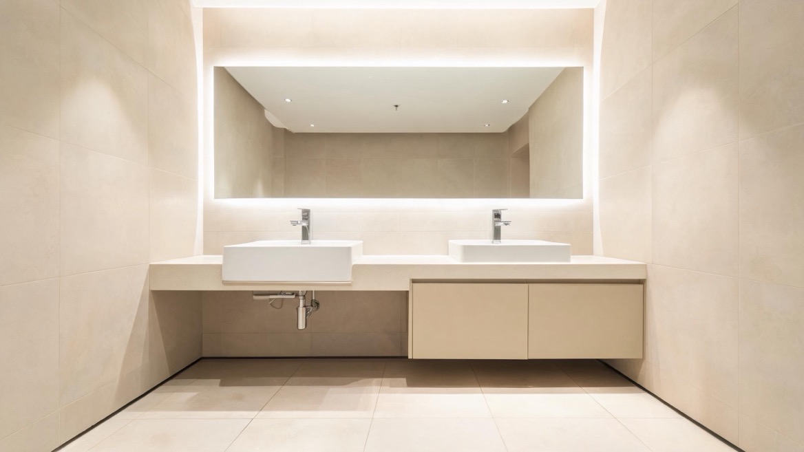 Accessible Double Basin Commercial Restroom Accessible Double Basin Commercial Restroom
