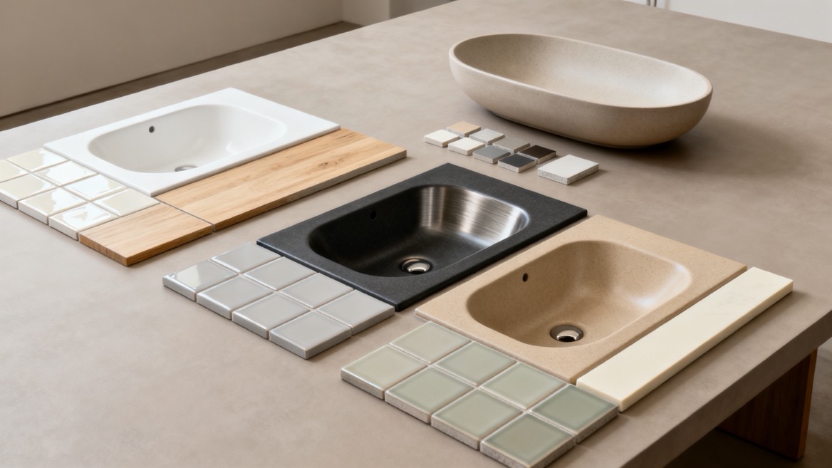 Bathroom Basin And Tile Material Coordination Bathroom Basin And Tile Material Coordination