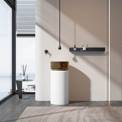 Transparent Resin Freestanding Sink