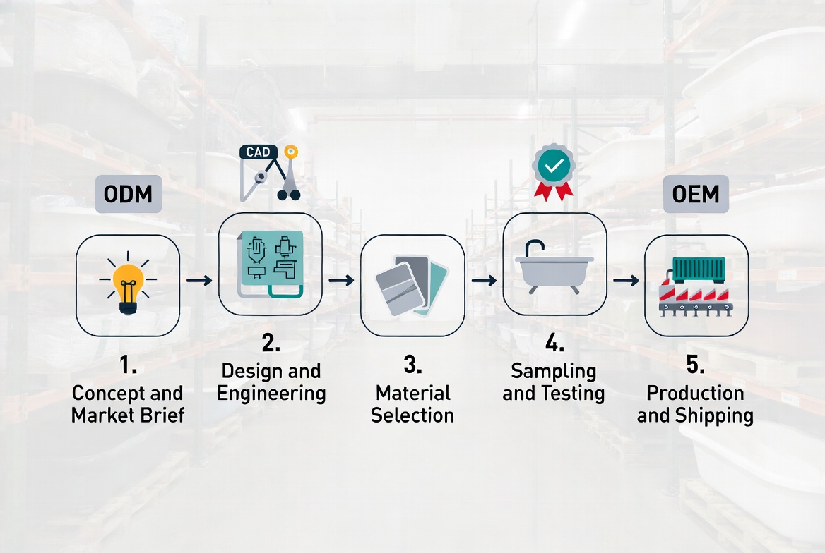 OEM ODM Composite Tub Workflow OEM ODM Composite Tub Workflow