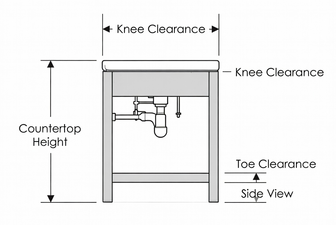 ADA Vanity Clearance Diagram