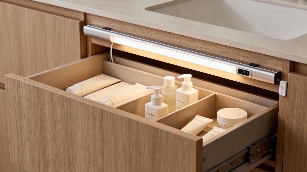 Integrated LED Drawer Lighting And Sensor Details Integrated LED Drawer Lighting And Sensor Details