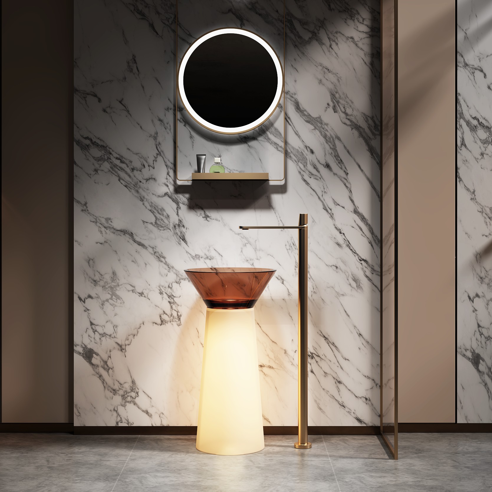 Transparent Pedestal Sink