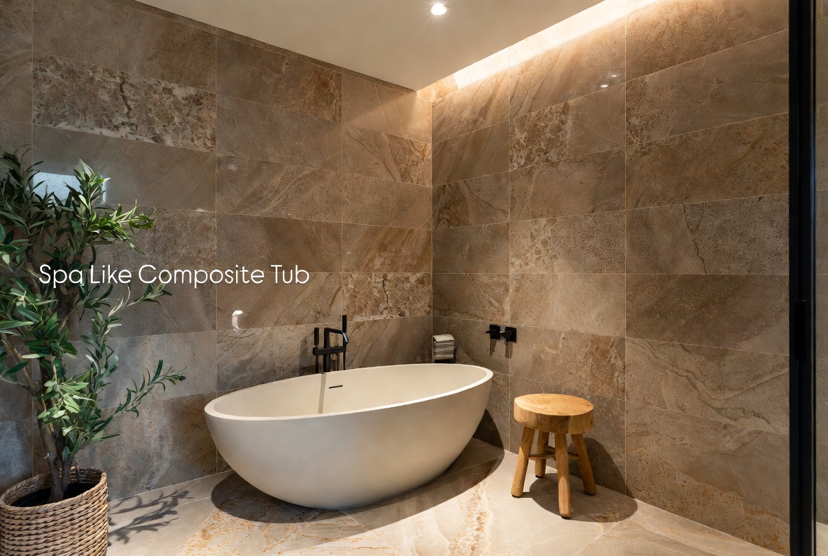 Modern Composite Tub In Spa Bathroom Modern Composite Tub In Spa Bathroom