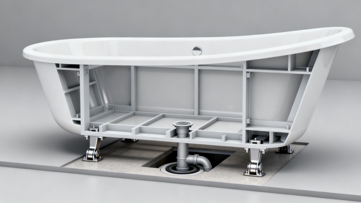 Bathtub Drain Connection And Support Detail Bathtub Drain Connection And Support Detail