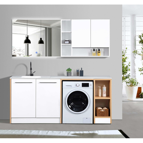 Laundry Vanity with Led Smart Mirror