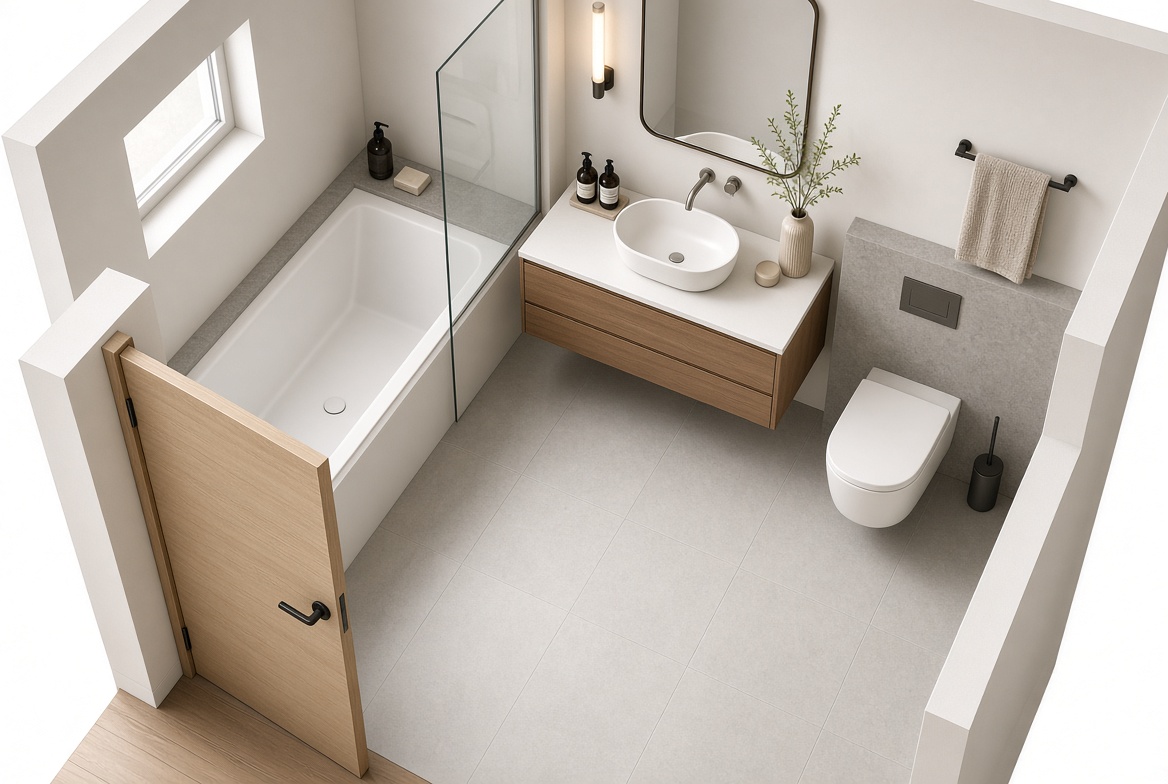 Compact Bathtub Layout Planning For Small Bathroom Compact Bathtub Layout Planning For Small Bathroom